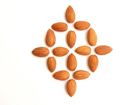 pattern of almond on the white background