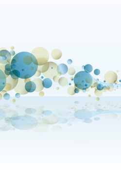 subtle bubble background with wave pattern and reflection