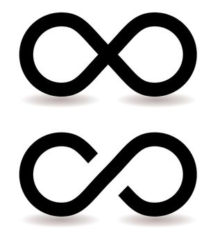 two infinity symbols with shadow ideal web icon