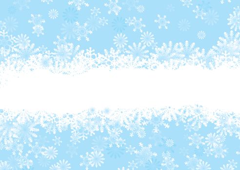 Snowflake christmas background with white snow flake banner