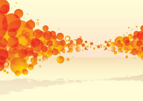 orange bubble explode with subtle background and shadow