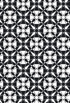 Star Damask Style Pattern Background - BW texture