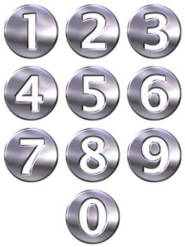 3d silver framed numbers isolated in white