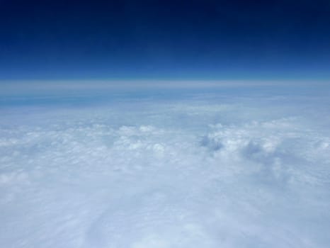 View of lots of clouds from an airplane