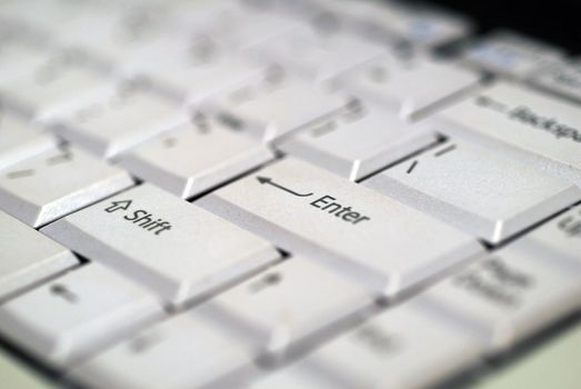 an isolated shot of white computer keyboard
