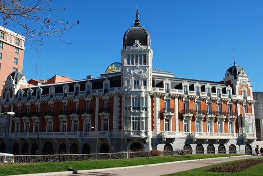 Classic and traditional building in Plaza de Espana, Madrid (Spain)
