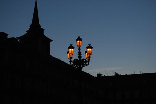 famous square or plaza in Salamanca, Spain (nigh shoot silhouette)