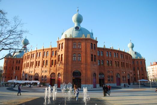 beautiful architecture of a bullfighting ring in Lisbon, Portugal