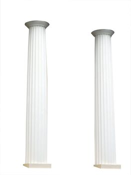 Two columns isolated with clipping path    