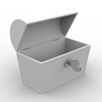 Open box on white background. Isolated 3D image