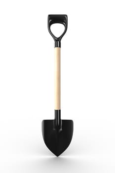 Shovel on white background. garden tool. Isolated 3D image