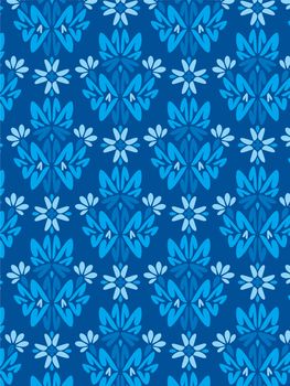Damask Style Pattern Background - Blue texture 2