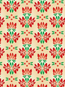 Damask Style Pattern Background - Red texture 2