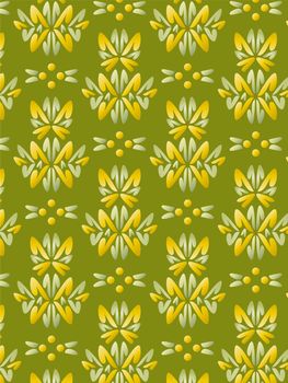 Damask Style Pattern Background - Green texture