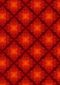 Damask Style Pattern Background - Red texture