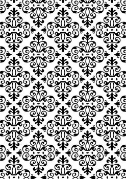 Damask Style Pattern Background - BW texture