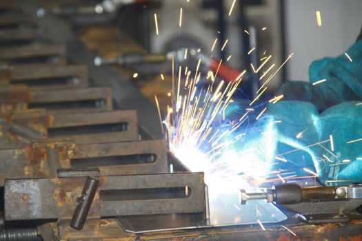 Arc welding on a production line