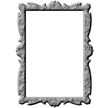 3d stone frame isolated in white