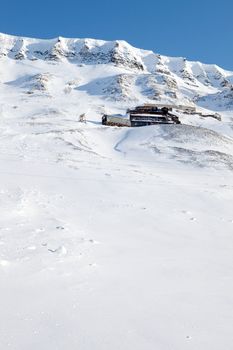 A coal mine on the side of a mountain - Mine 2b, Longyearbyen, Svalbard, Norway