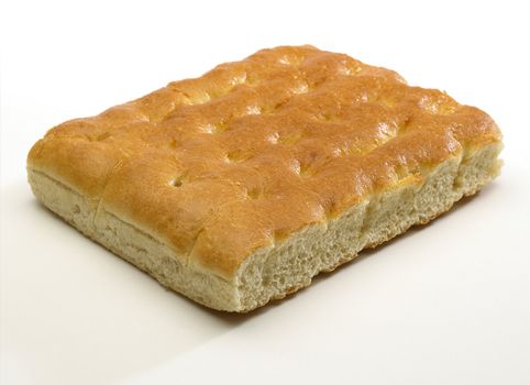 Italian focaccia isolated on white