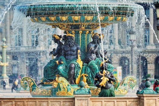 Fountain at the Place de la Concorde. Paris. Built during the time of Louis-Philippe