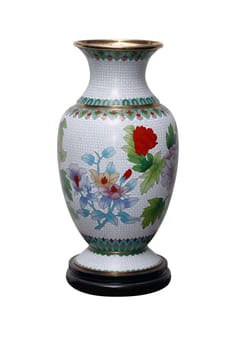 Nice ancient chinese vase isolated on a white background with clipping path
