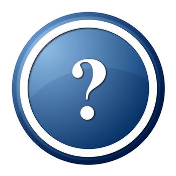 round question mark button with white ring for web design and presentation