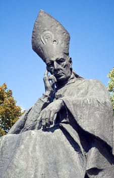Statue of Cardinal Stefan Wyszynski, Warsaw, Poland.