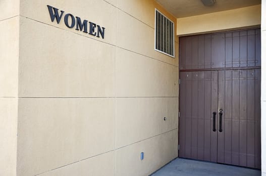 Entrance to women's public restroom.