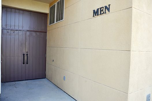 Entrance to men's  public restroom.