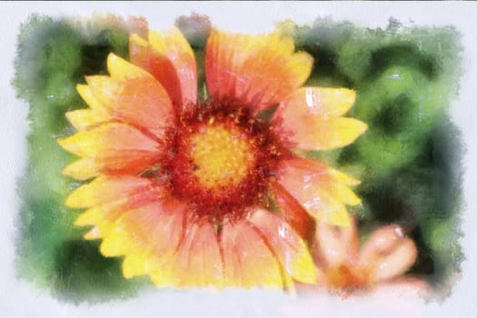 A watercolor picture of a flower