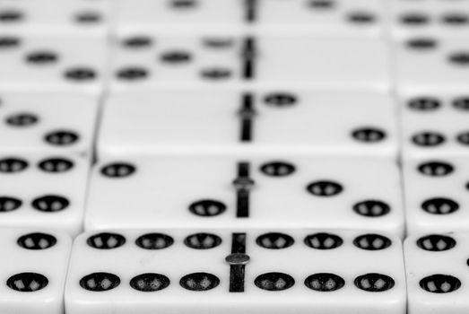 Full frame take of randomly positioned domino stones