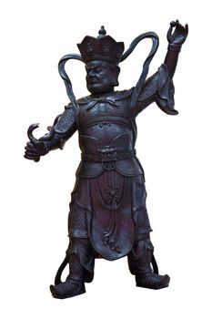 Chinese god statue on white background