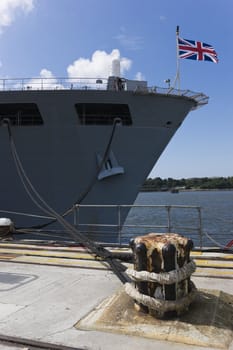 Warship in Her Majestys Naval Base Devonport in Plymouth
