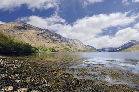 View of Loch Leven in Perth and Kinross Scotland