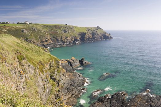 Coast of the Lizard peninsula in Cornwall England