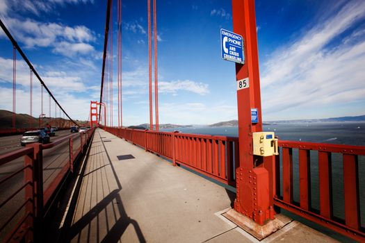 Suicide emergency phone on the San Francisco Golden Gate Bridge