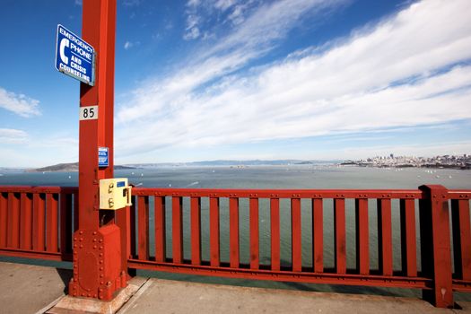 Suicide emergency phone on the San Francisco Golden Gate Bridge