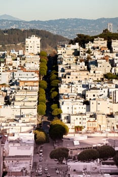 Russian Hill, San Franciso taken from a high vantage point on Lombard and Hyde street