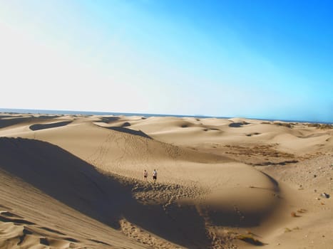 Sand dunes in the Maspalomas desert, Spain
