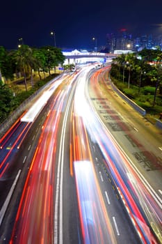 Traffic jam at night