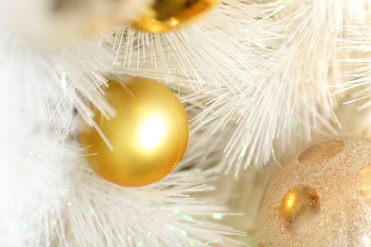 golden christmas balls