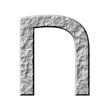 3d stone hebrew number 8 isolated in white