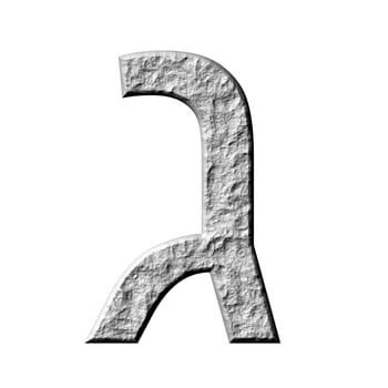 3d stone hebrew number 3 isolated in white