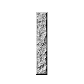 3d stone hebrew number 6 isolated in white