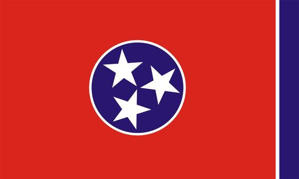 2D illustration of Tennessee flag american state vector
