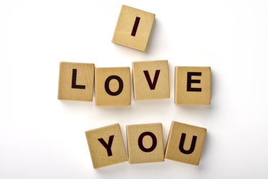 Wood magnets spelling "I LOVE YOU"