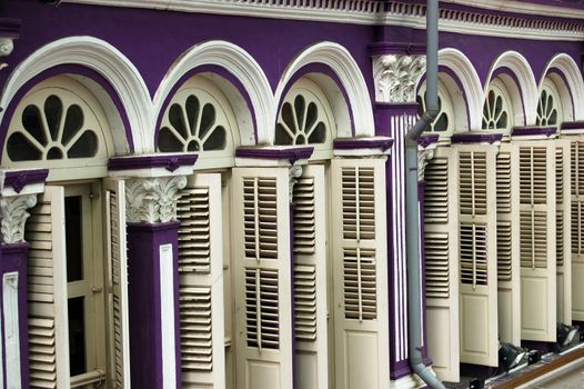 Shop House windows in Singapore