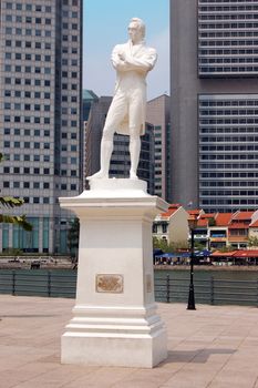 Statue of Sir Stamford Raffles at his landing place, Singapore