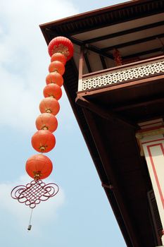 Red lanterns, chinese decoration, Chinatown